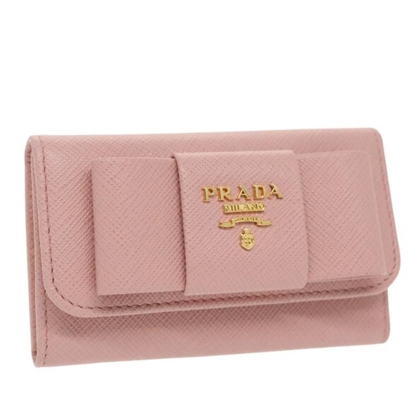 PRADA Key Case Safiano leather Pink Auth am7245 - Picture 1 of 16